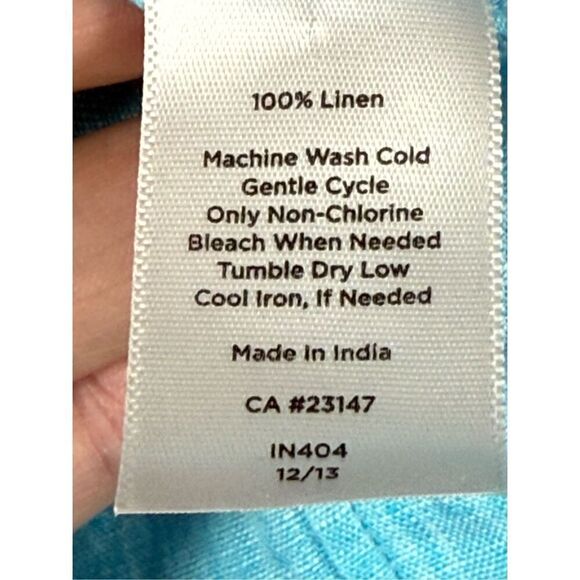 B3 - Talbots 100% Linen Roll Tab Sleeve Size Small NWOT - Picture 6 of 7